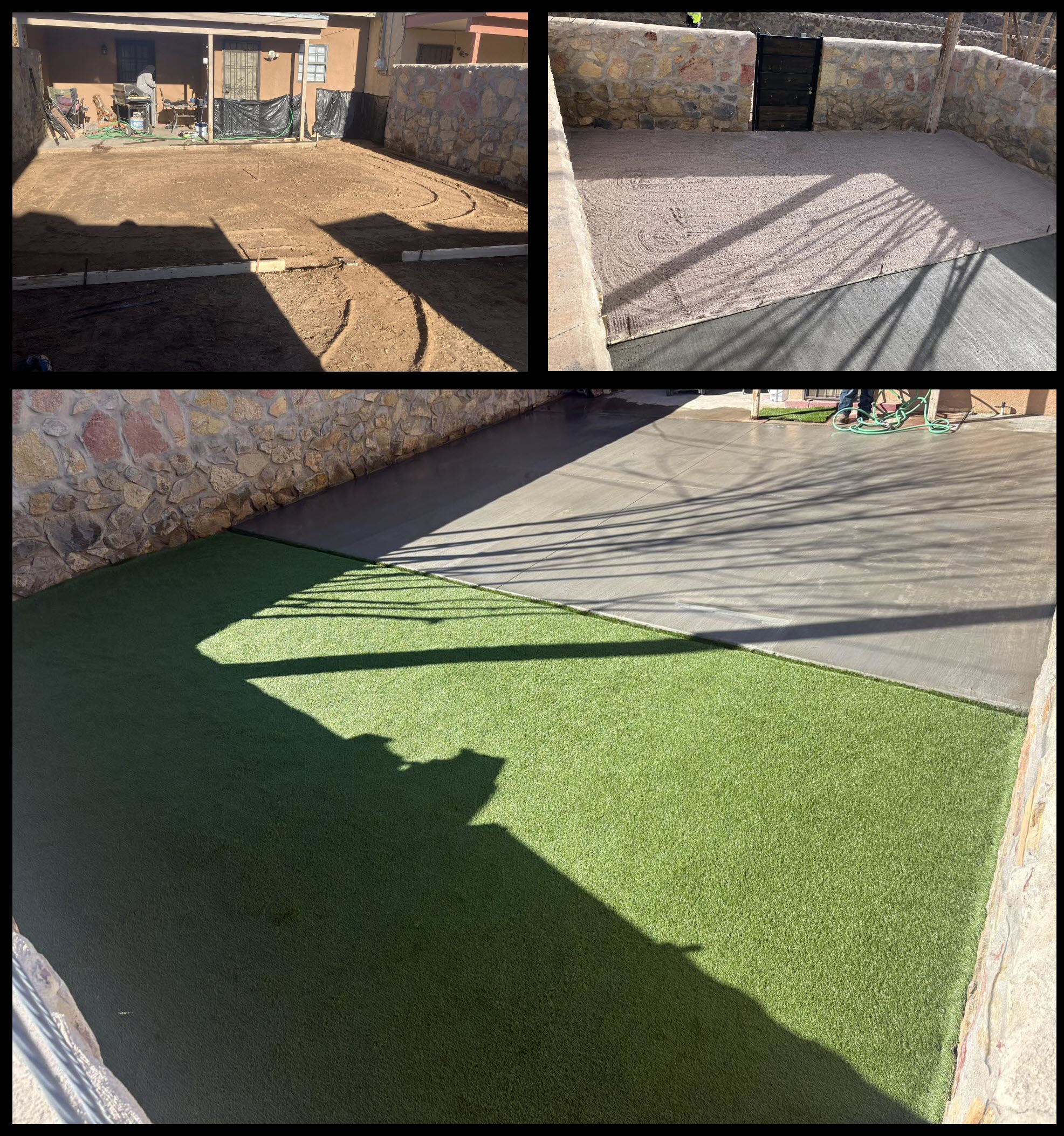 CONCRETE PAD AND TURF JOB CONCRETE PAD AND TURF JOB